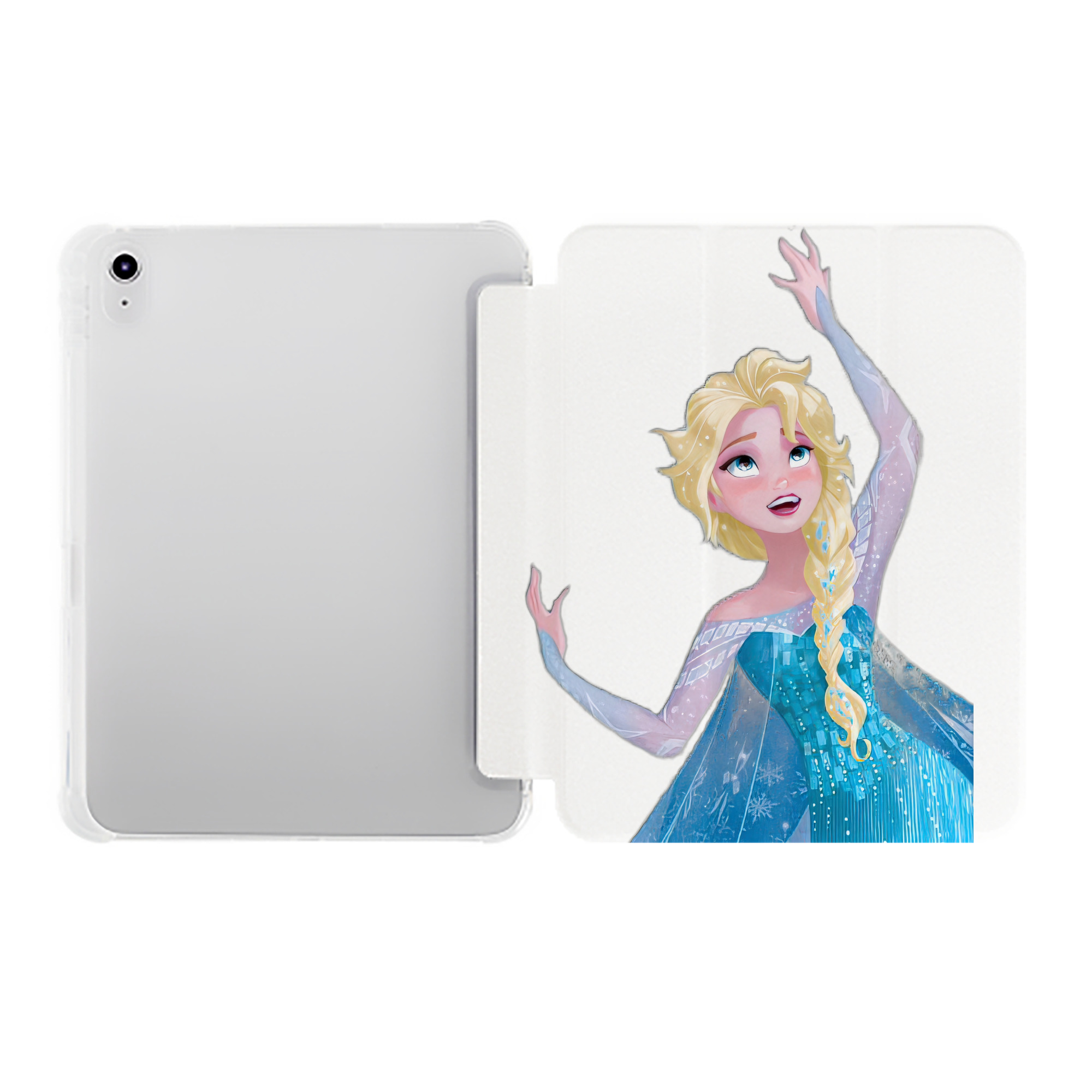 （画像用） アナと雪の女王 アンナ エルサ Frozen Anna Elsa IPad ケース ペン収納付き 三つ折りスタンド PUレザー×シリコン 対応機種9.5/10.5/10.9インチ
